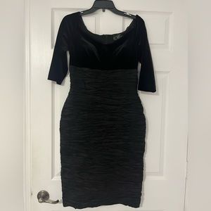 Black cocktail dress brand Alex evenings